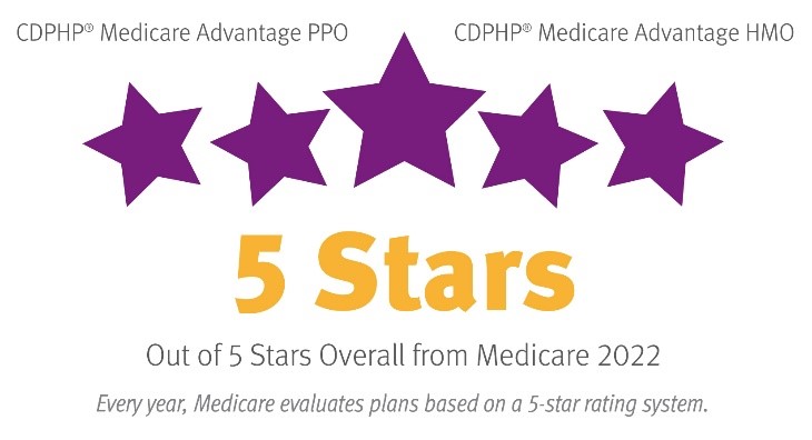 CDPHP - 5 Stars overall from Medicare 2022