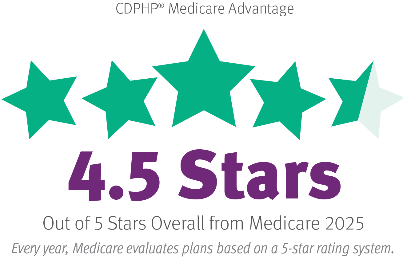 CDPHP Medicare Advantage. 4.5 Stars out of 5 stars overall from Medicare 2025.