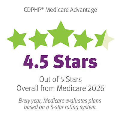 CMS has rated both CDPHP Medicare Advantage PPO plans and Medicare Advantage HMO plans with 4.5 out of 5 Star Ratings for 2025.