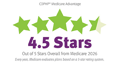 CDPHP Medicare Advantage. 4.5 Stars out of 5 stars overall from Medicare 2025.