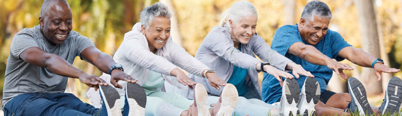 Individuals stretch and strengthen to prevent falls