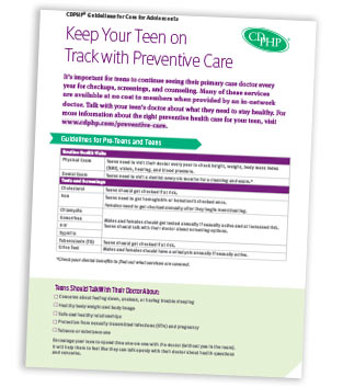 Preventive Health Guidelines for Teens