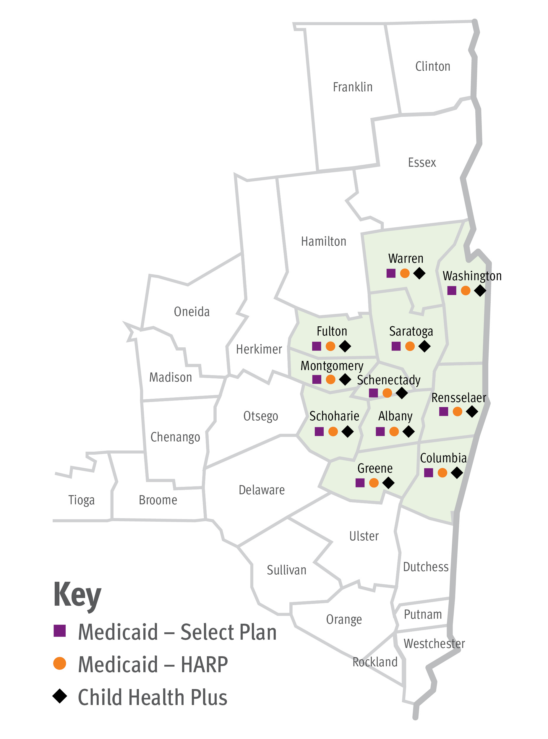 CDPHP state programs coverage area 